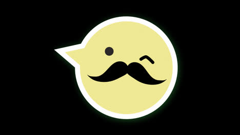 Schnurrbart-Emoji-Symbol,-Schleifenanimation,-Video,-Transparenter-Hintergrund-Mit-Alphakanal